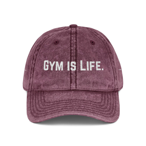 "Gym Is Life" Vintage Embroidered Cap