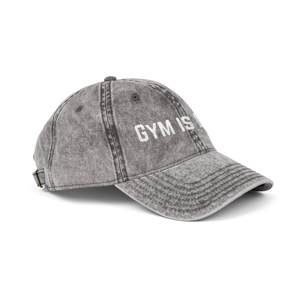 "Gym Is Life" Vintage Embroidered Cap